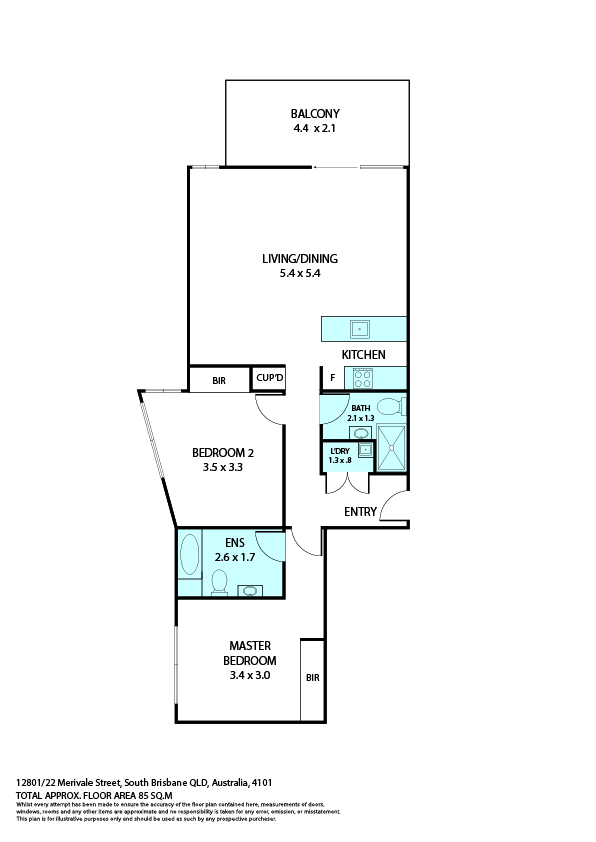 Floorplan for 12801/22 Merivale Street, South Brisbane  QLD  4101