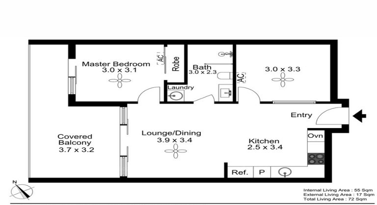 Floorplan for 27/17 Carl Street, Woolloongabba  QLD  4102