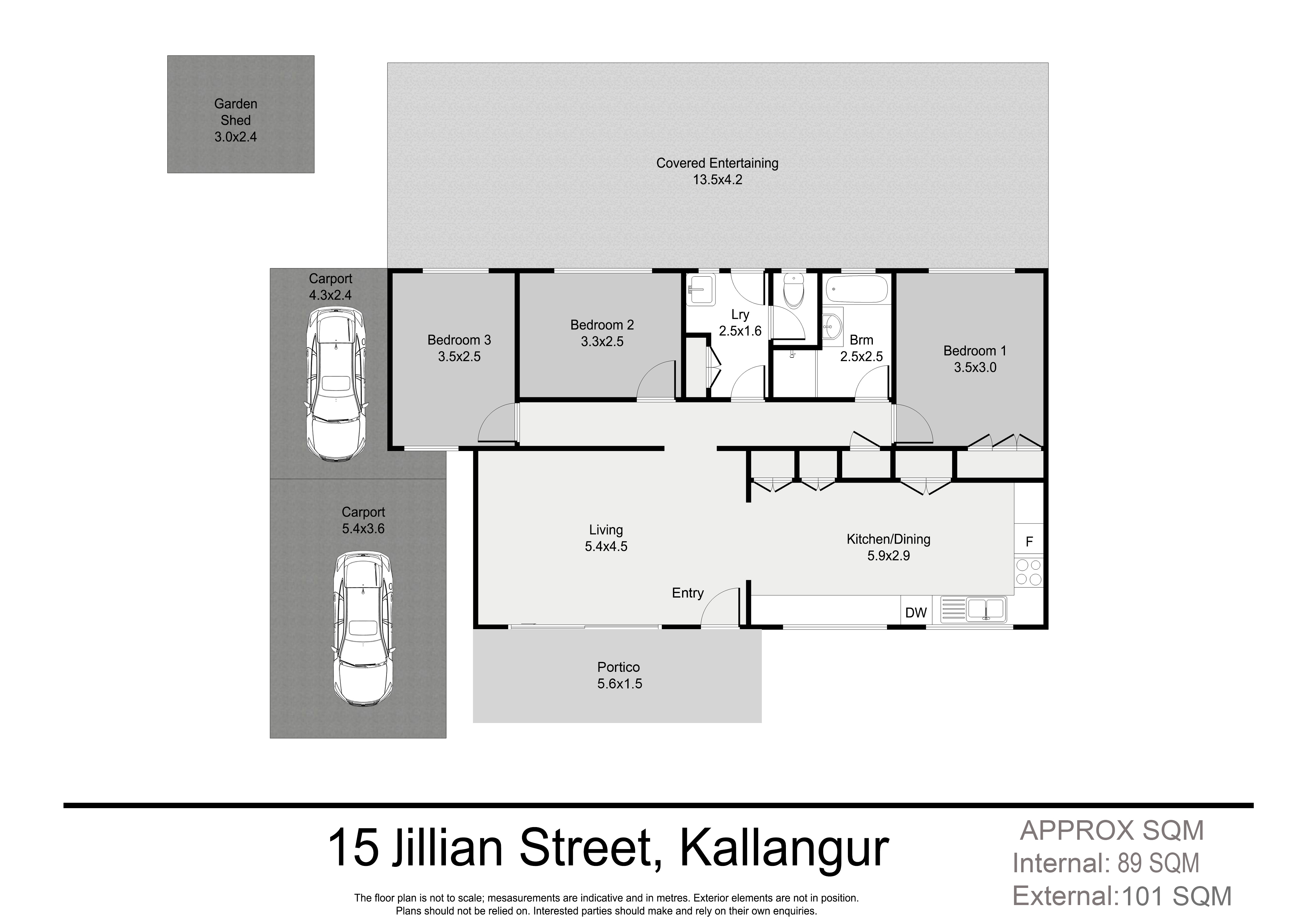 Floorplan for 15 Jillian Street, Kallangur  QLD  4503