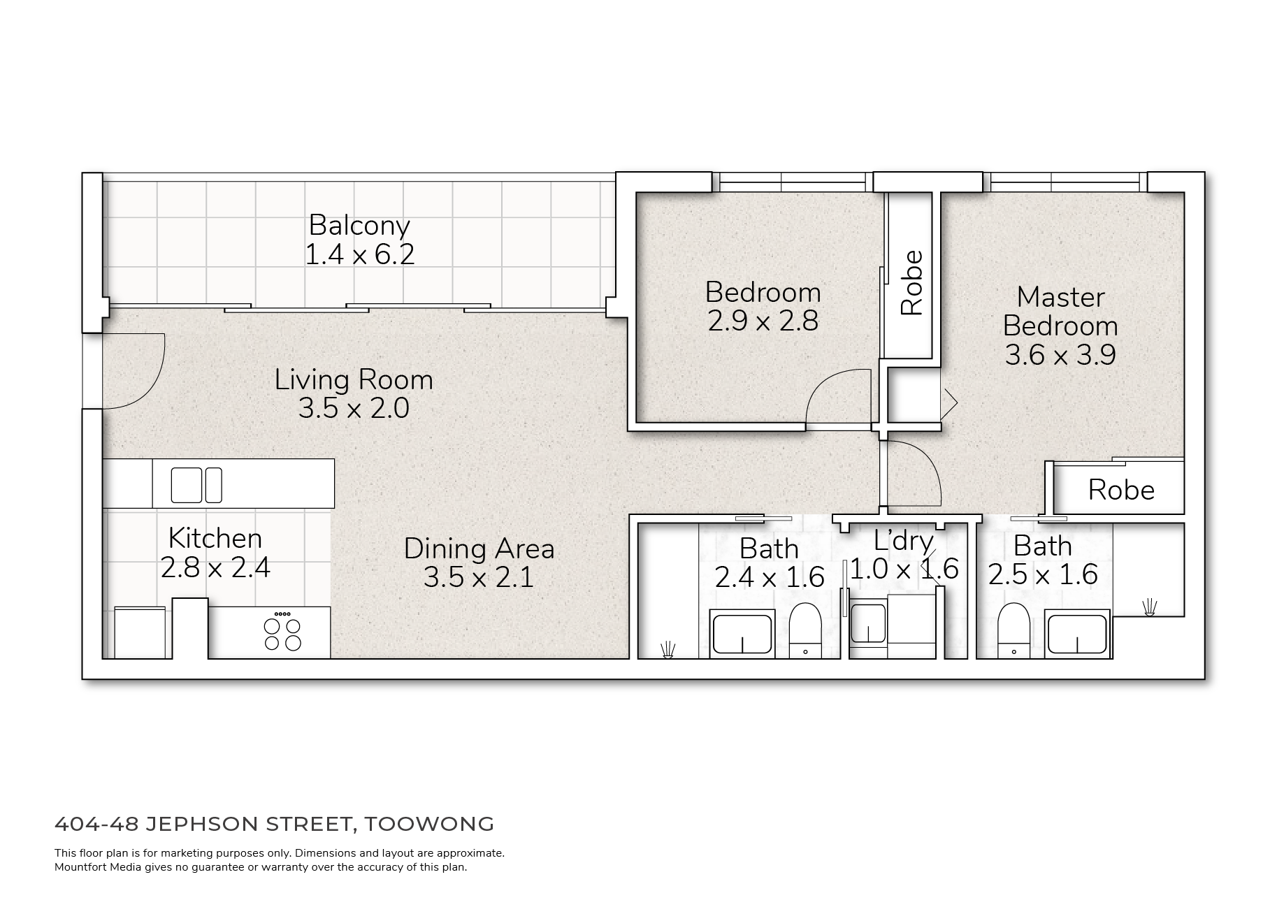 Floorplan for 404/48 Jephson Street, Toowong  QLD  4066