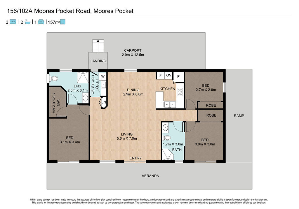 Floorplan for 156/102A Moores Pocket Road, Moores Pocket  QLD  4305
